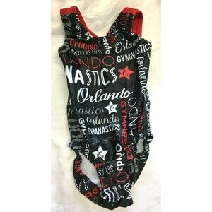 Garland Activewear Orlando Gymnastics Girl's Leotard CM Red Black Free Shipping